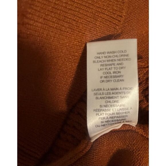 Elie Elie Tahari Rust Orange Crewneck Fitted Pullover Sweater Size Small - Picture 5 of 5
